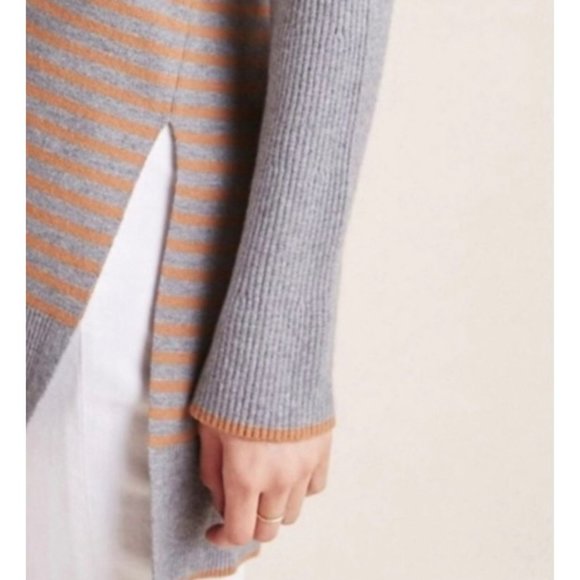 Anthropologie Elise Ribbed Striped Off The Shoulder Sweater Size Small - Picture 3 of 13